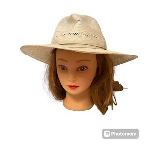 GIGI PIP HAT FEDORA CREAM STRAW SUN FASHION ONE SIZE OS